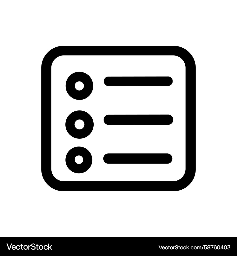 Dokumentenliste Icon - Line Art Vektorbild