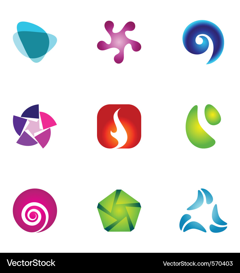 Geometric Icon Set - Modern Shapes vector image