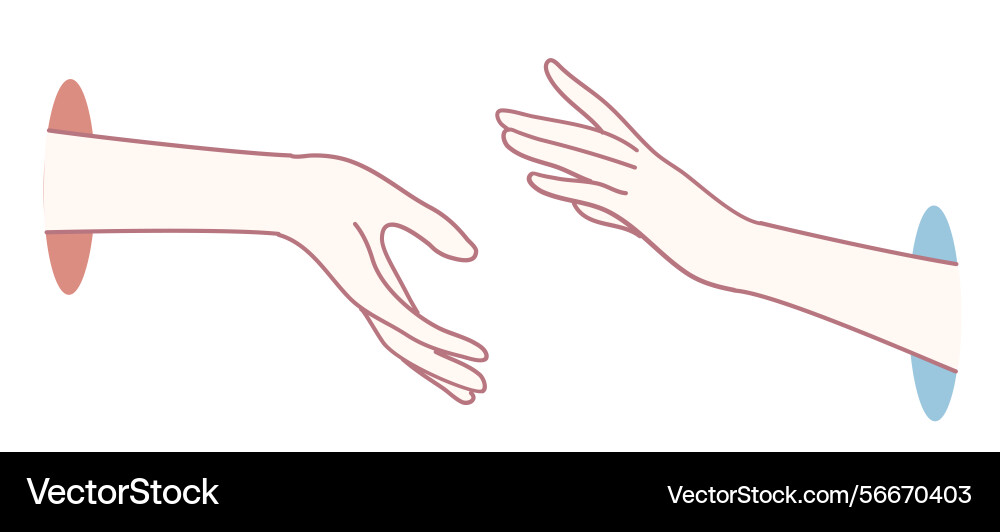 Hands reaching out to connect an expression Hands reaching out to connect an expression vector image
