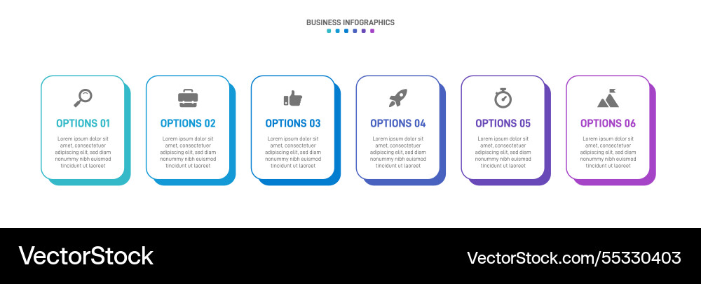 Horizontal progress bar featuring 6 arrow-shaped Vector Image