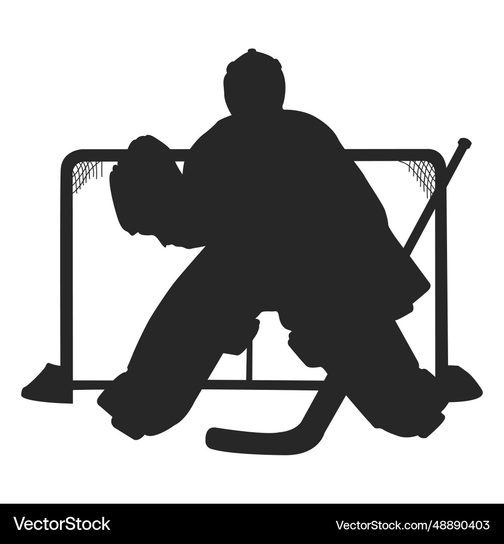 Ice hokey keeper silhouette – Royalty-Free Vector | VectorStock, image size:1000x1080