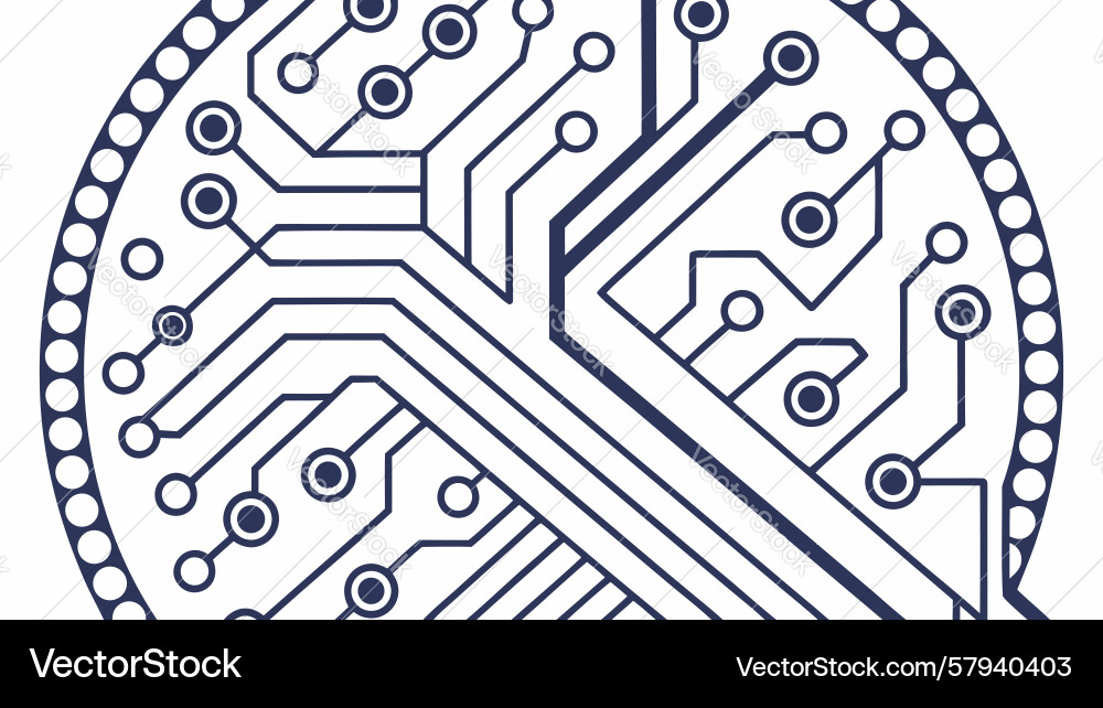 Intricate Circuit Node Pattern Vektorbild