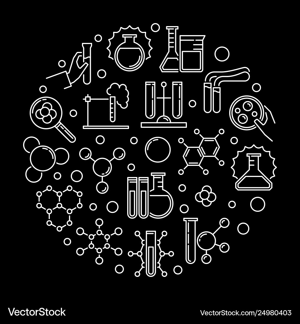Laboratory Experiments - Round Outline Vector Image