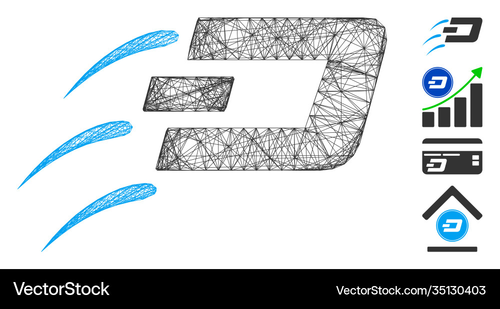 Linear send dash mesh Vector Image