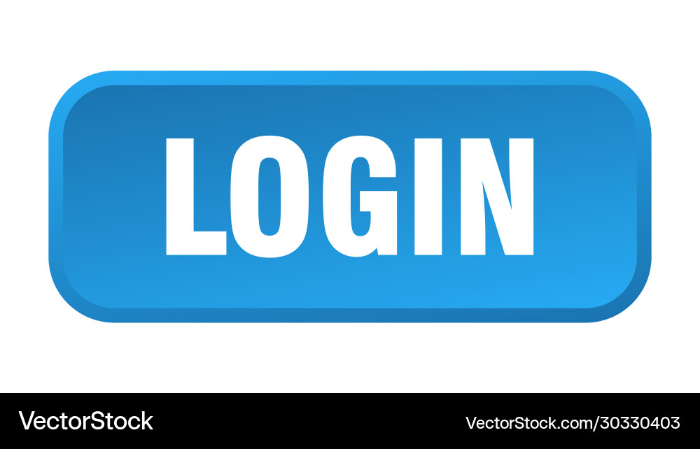 Login button square 3d push vector image