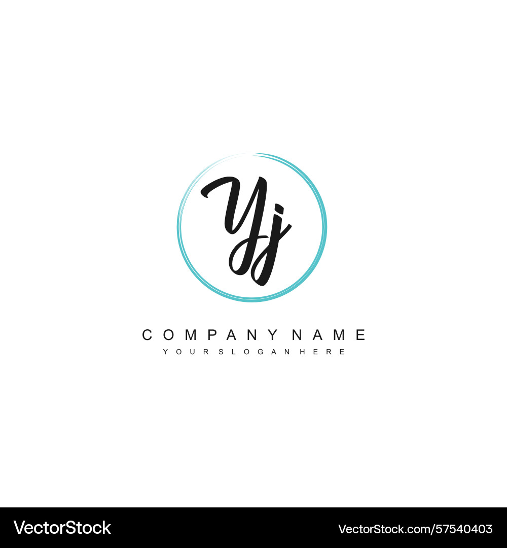 Minimal signature logo design with yj initials Vector Image