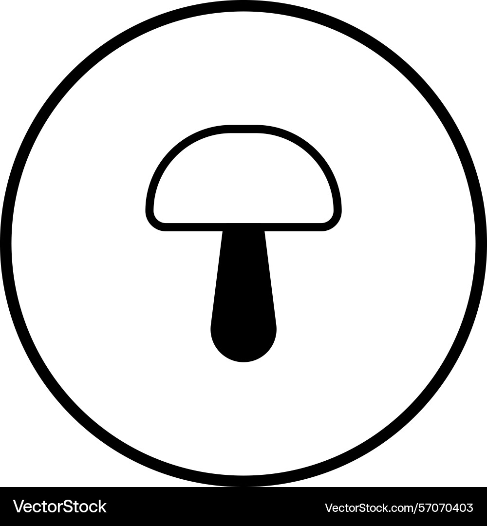 Mushroom icon within a circular frame simple Mushroom icon within a circular frame simple Vector Image