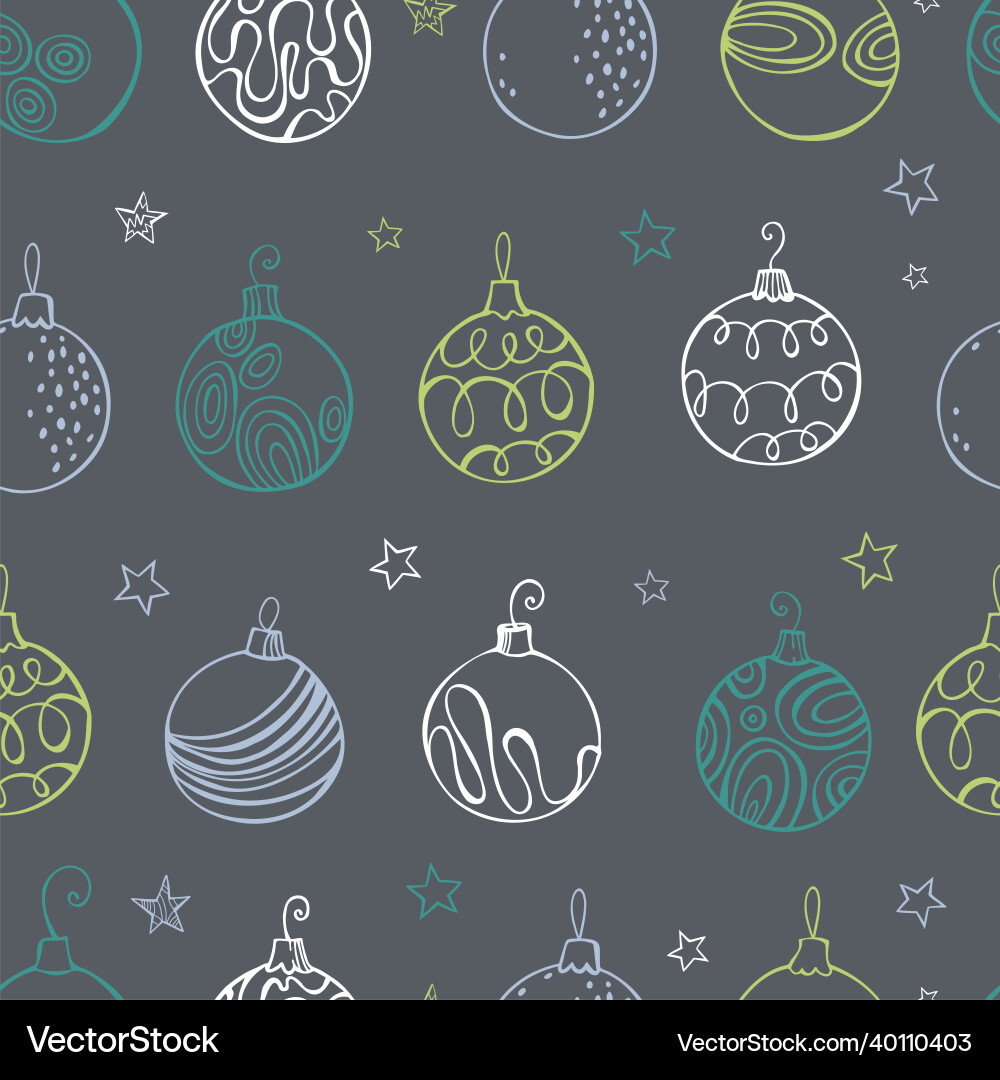 Pattern with christmas balls Royalty Free Vector Image