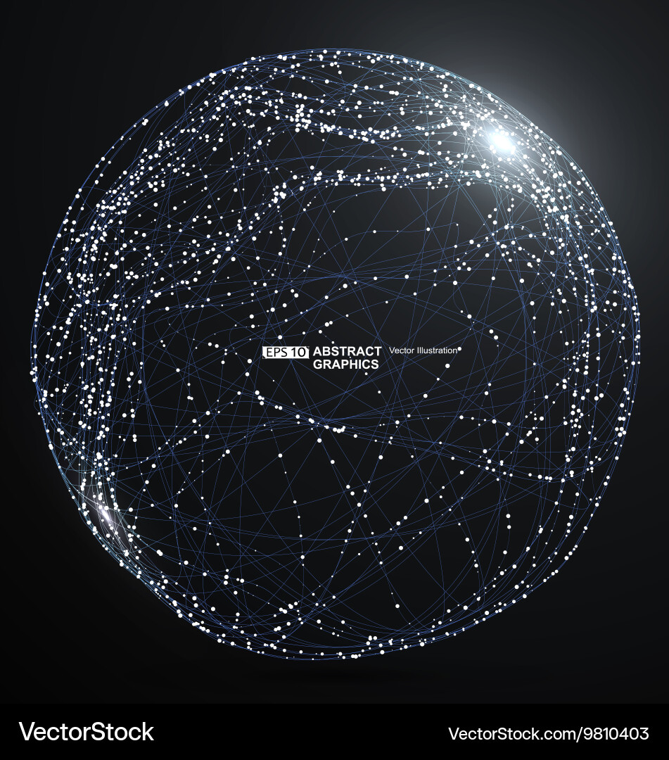 Point and curve constructed the sphere wireframe vector image