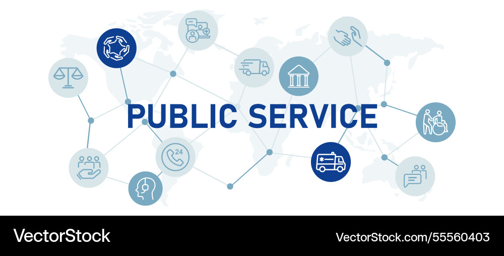 Public service icon set with support Public service icon set with support vector image