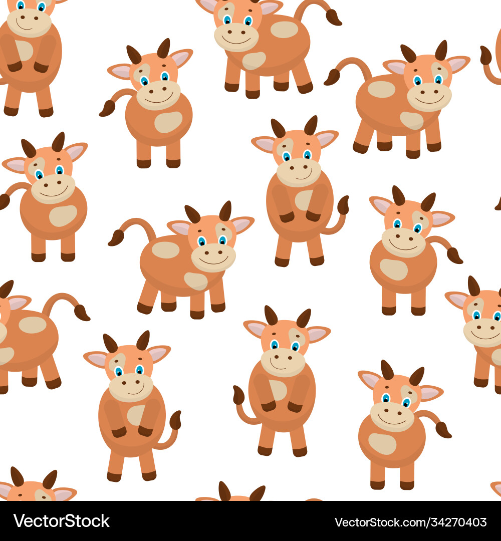 Seamless pattern with cows on a white background Seamless pattern with cows on a white background Vector Image