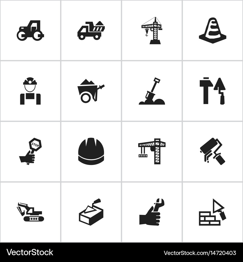 Set of 16 editable structure icons includes vector image