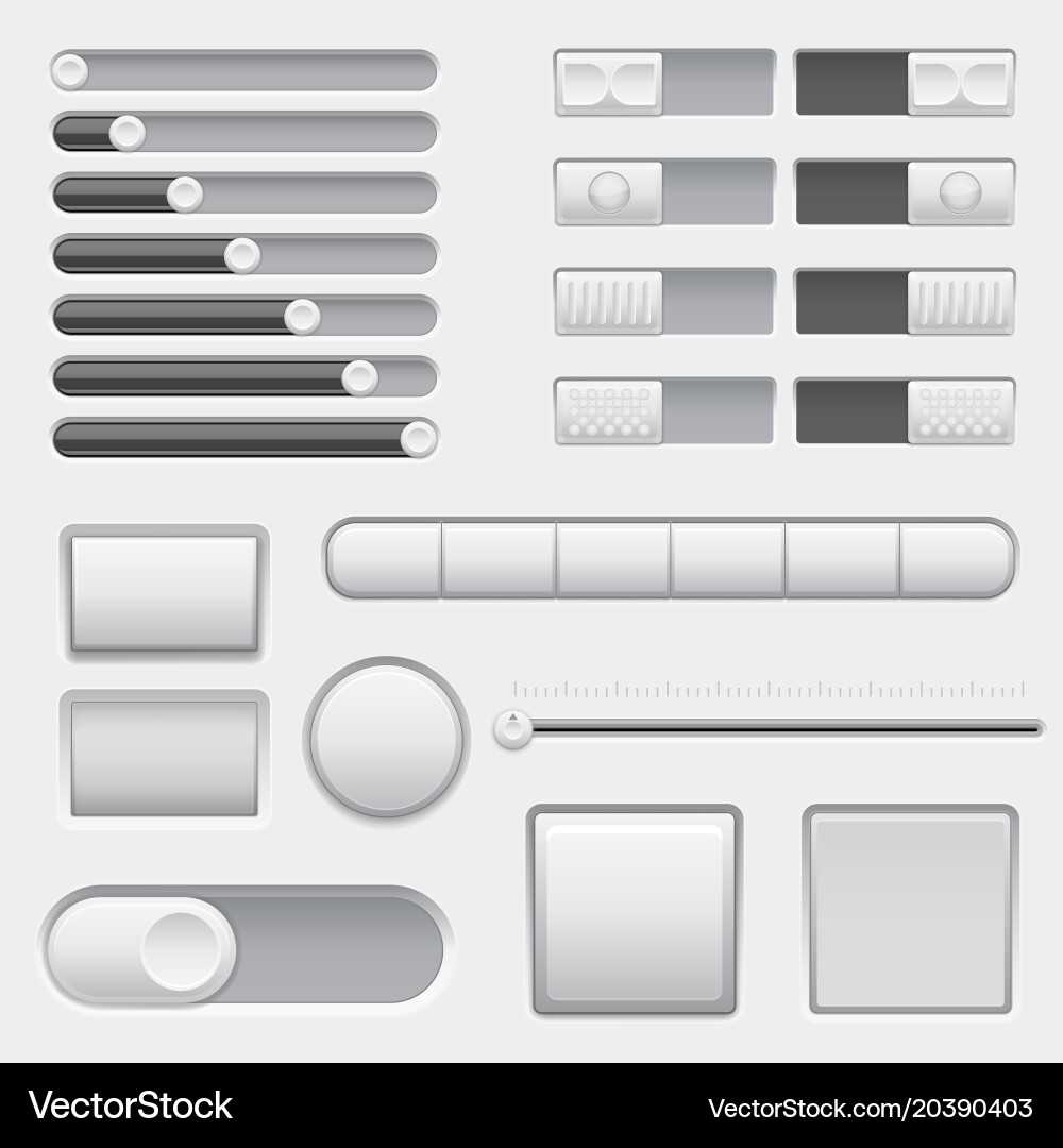 Set of interface navigation buttons sliders Vector Image