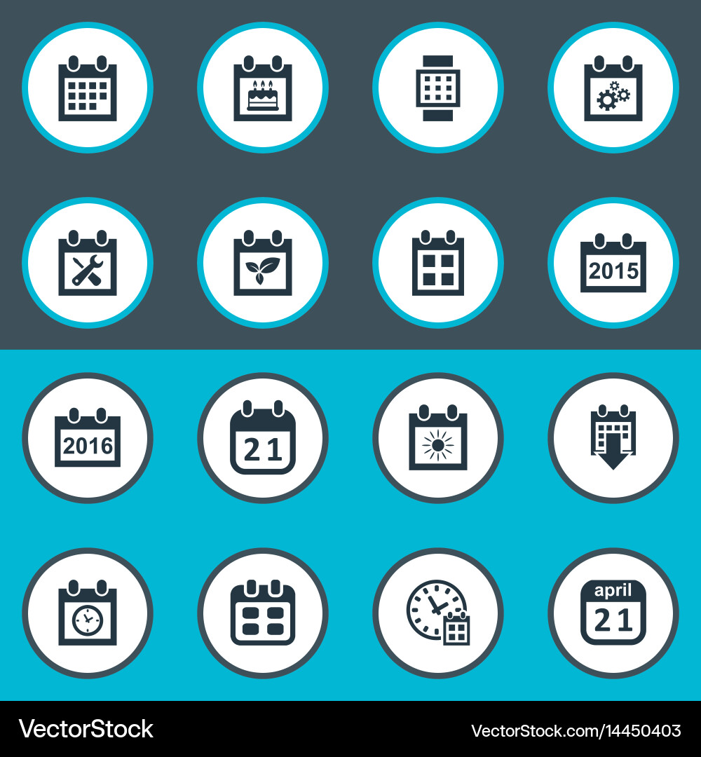 Set of simple time icons vector image