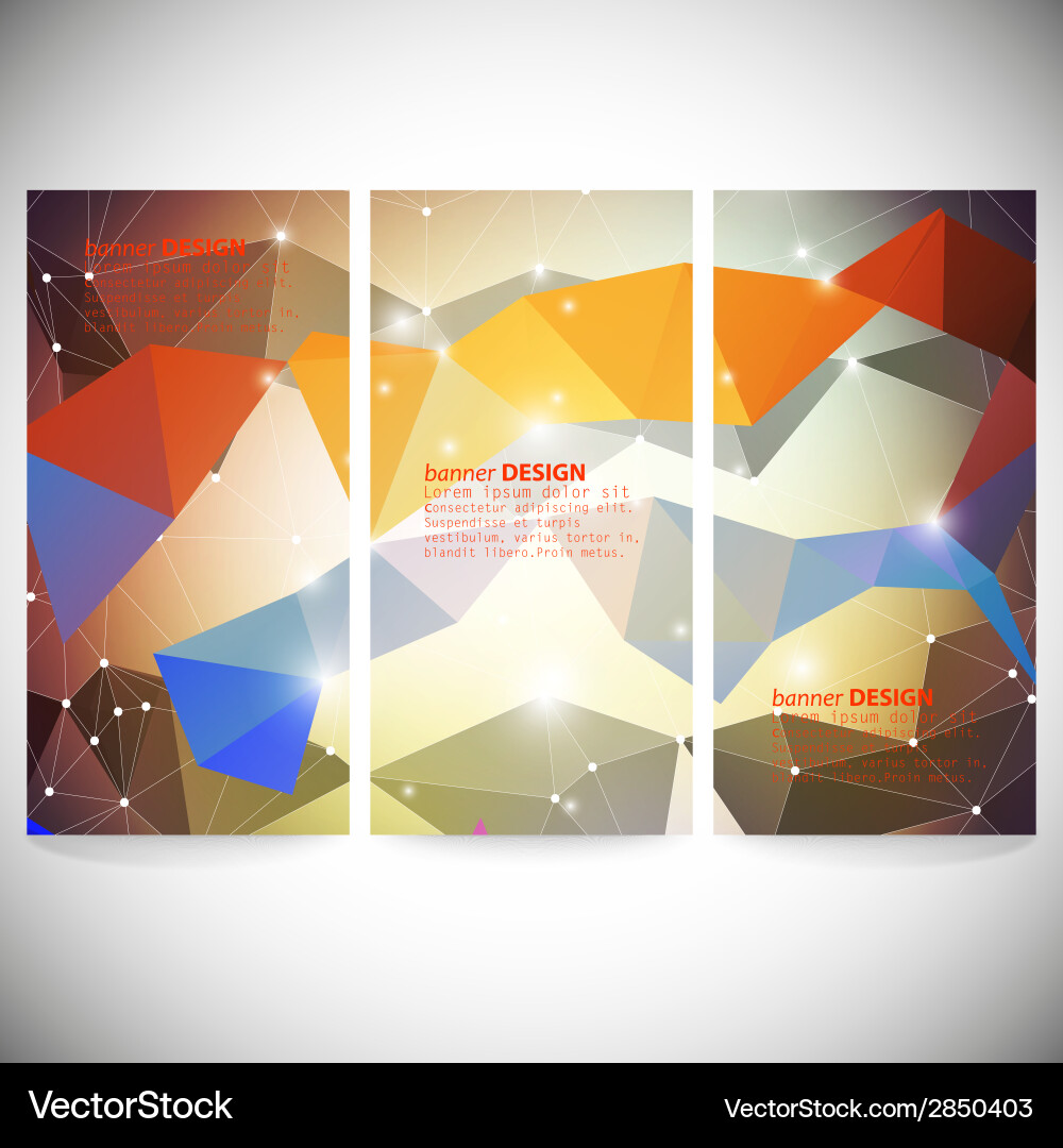 Set with polygonal abstract shapes circles lines Vector Image
