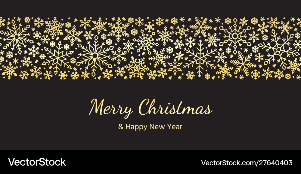 Snowflake seamless border pattern christmas vector image