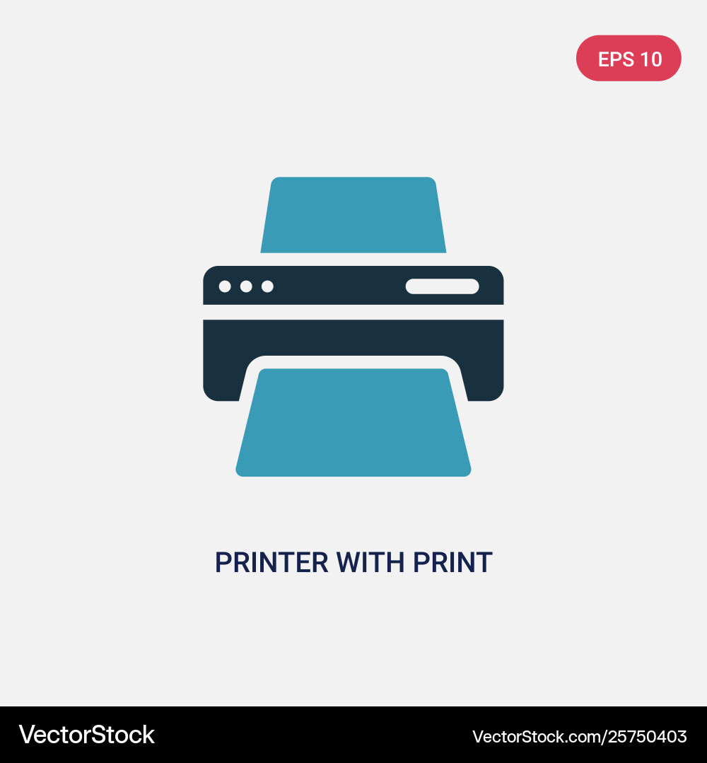 Two color printer with print and paper sheets Two color printer with print and paper sheets vector image