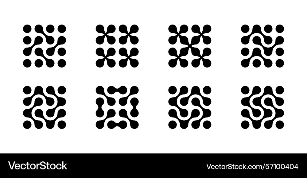 Atom dots connected in molecule structure pattern vector image