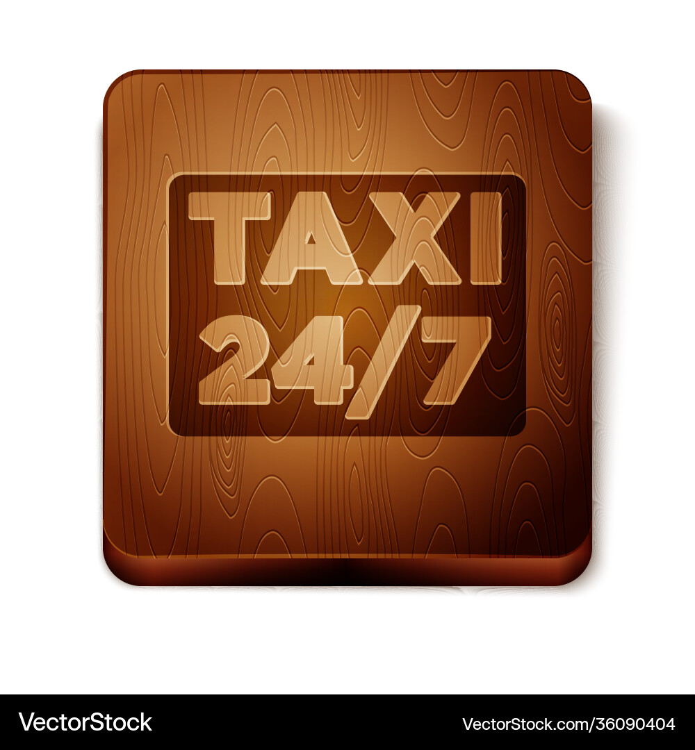 Brown map pointer with taxi icon isolated on white Brown map pointer with taxi icon isolated on white vector image