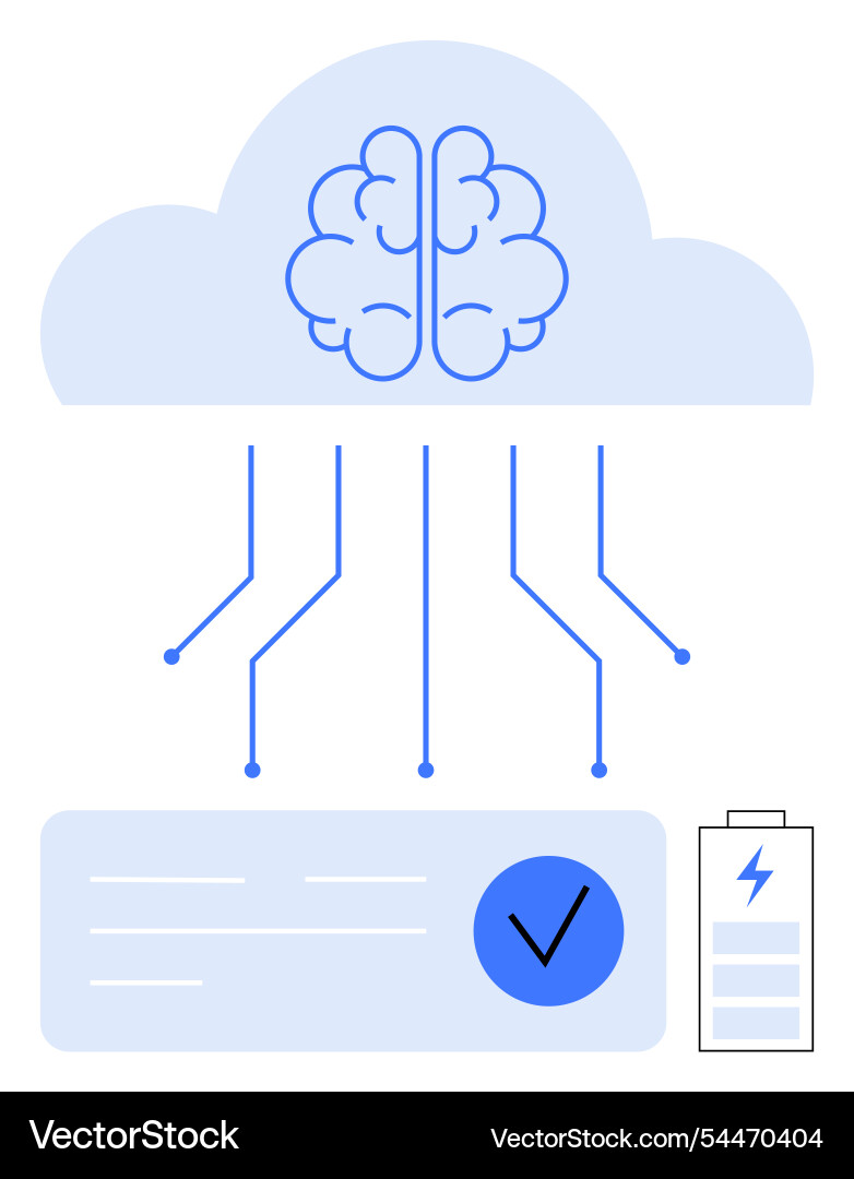 Cloud-based artificial intelligence concept Vector Image