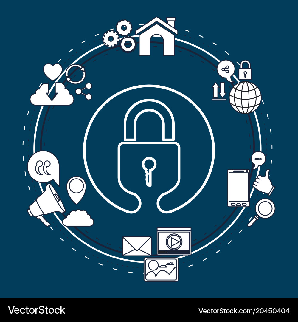 Color background of circular frame tech share vector image