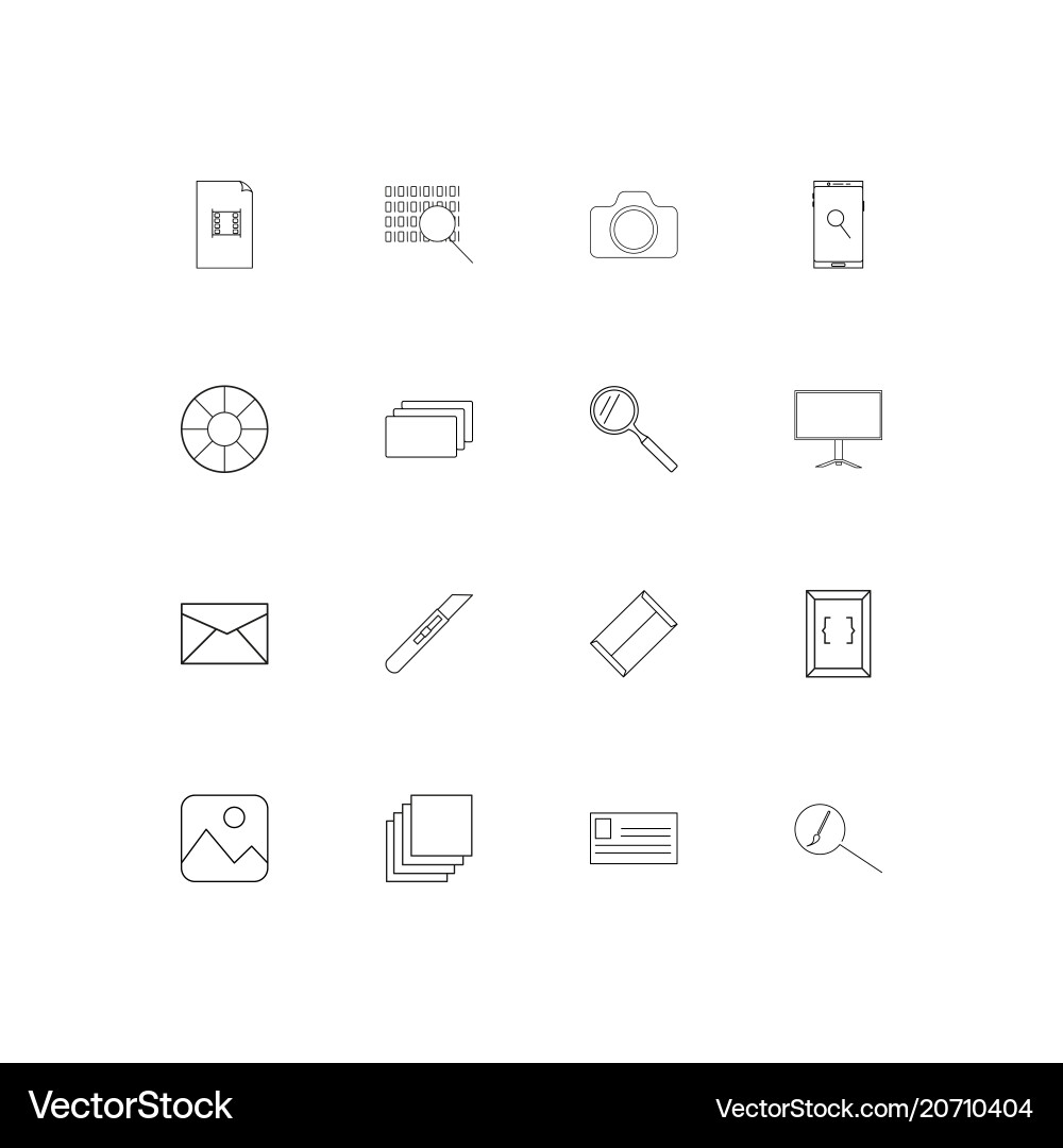 Creative process and design simple linear icons vector image