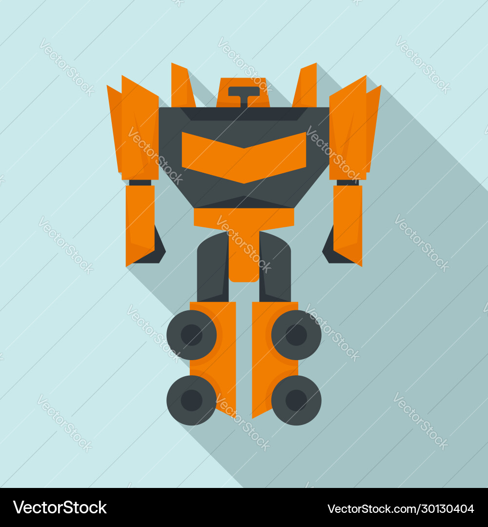 Fantasy robot transformer icon flat style Fantasy robot transformer icon flat style vector image