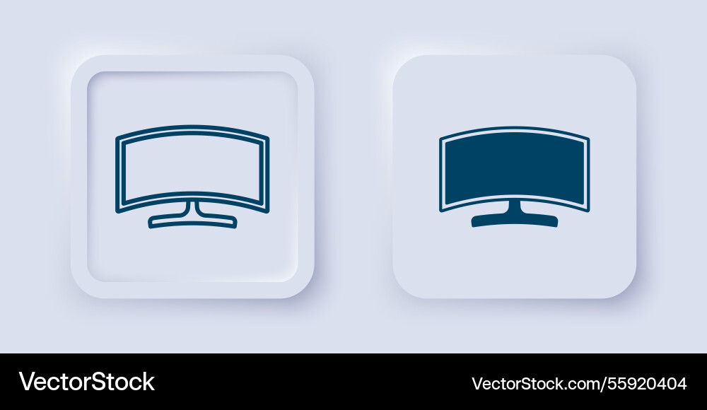 Filled and outline computer monitor icon isolated Filled and outline computer monitor icon isolated vector image