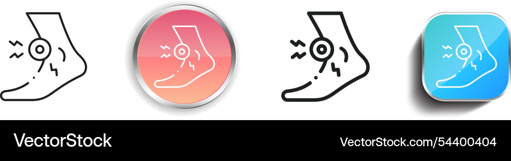 Foot icon thin linear regular and button style Foot icon thin linear regular and button style vector image
