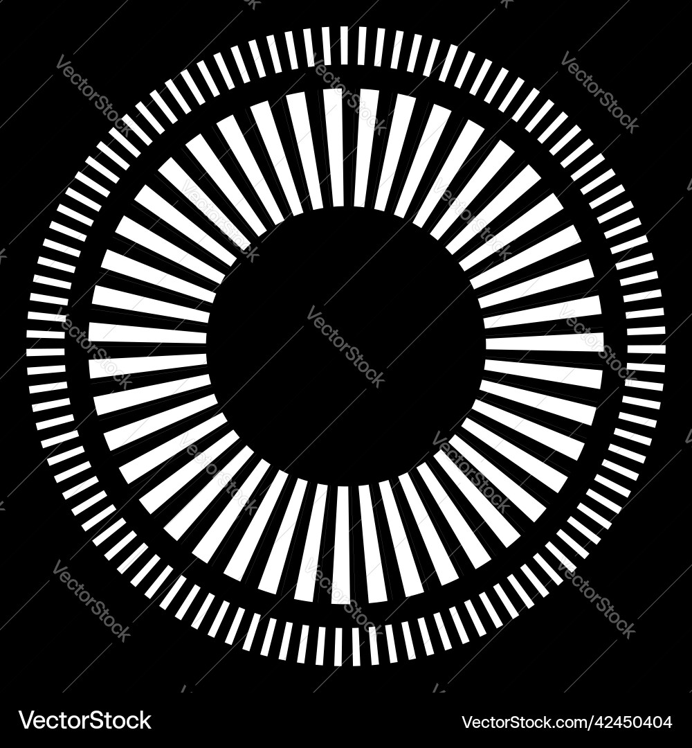 Geometric circle element with dashed lines radial Geometric circle element with dashed lines radial Vector Image