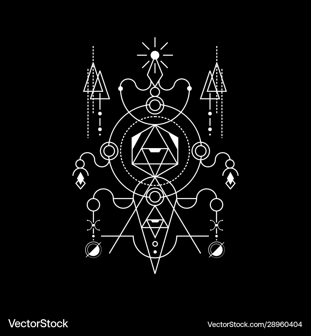 Geometry line circle style with hexagon Vector Image