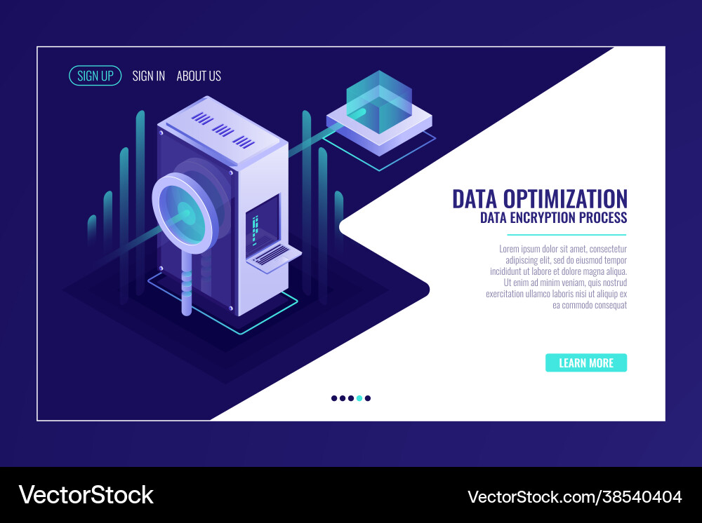 Information search data optimization concept Information search data optimization concept vector image
