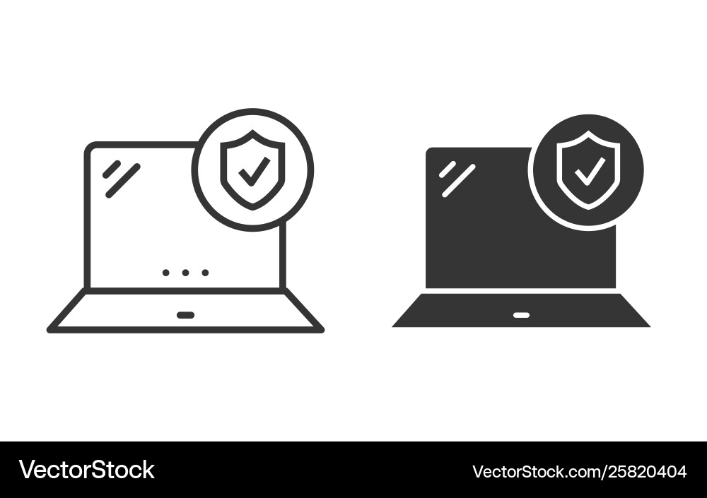 Laptop security icon for graphic and web Vector Image