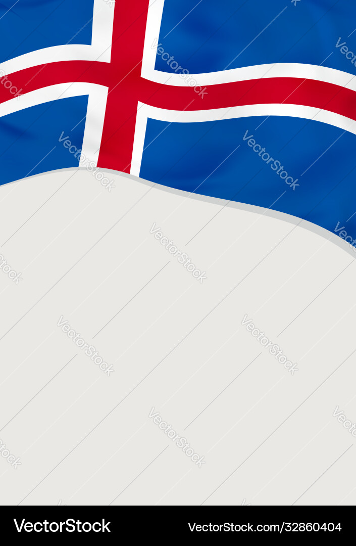 Leaflet design with flag iceland template Vector Image