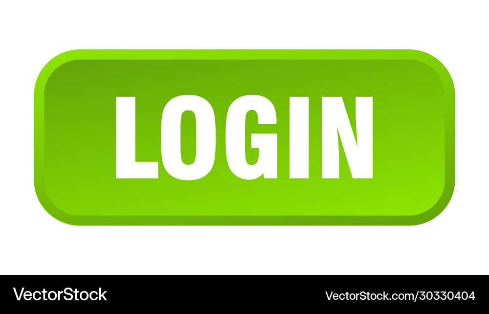 Login button square 3d push Vector Image