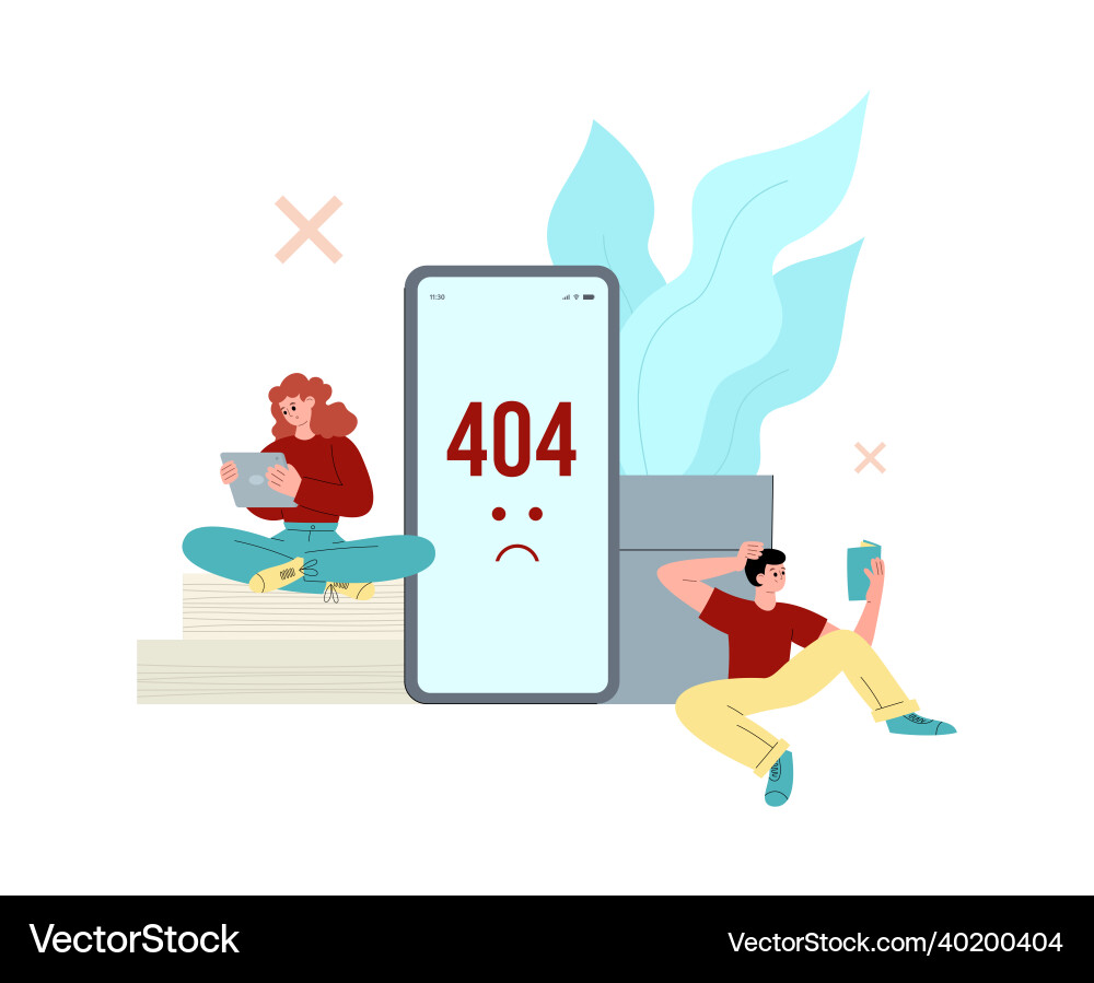 Mobile app operating system warning 404 error Mobile app operating system warning 404 error Vector Image