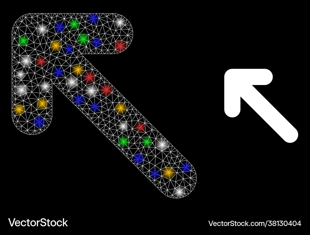 Net move up left glare icon with multi colored Net move up left glare icon with multi colored vector image