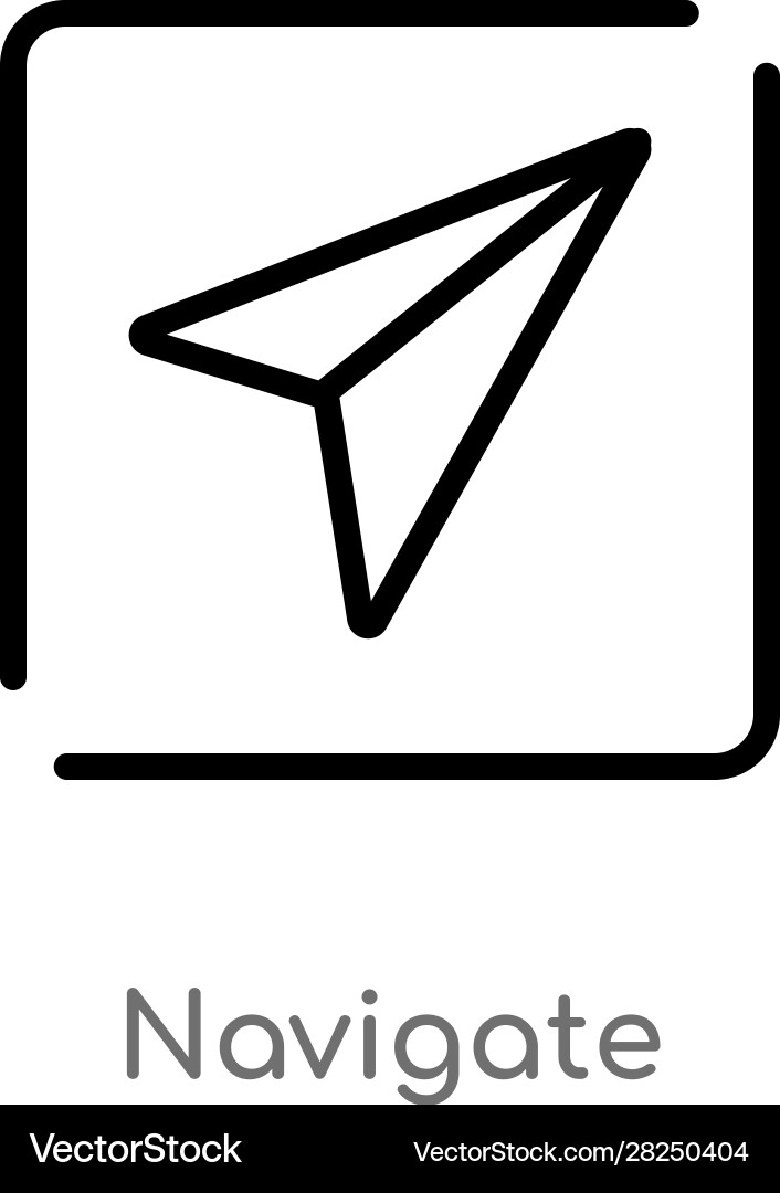 Outline navigate icon isolated black simple line Outline navigate icon isolated black simple line vector image