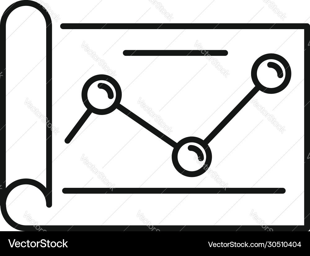 Paper point graph icon outline style Paper point graph icon outline style vector image