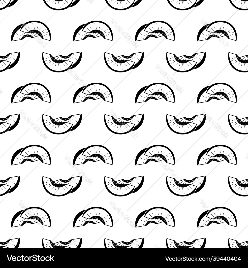 Peach slice pattern seamless Peach slice pattern seamless vector image