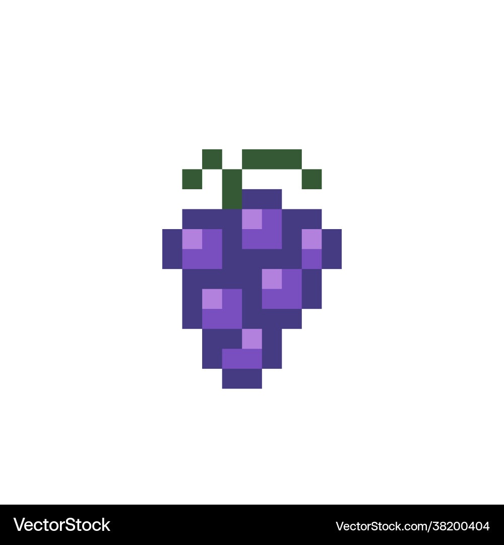 Pixel grape image for 8 bit game assets Vector Image