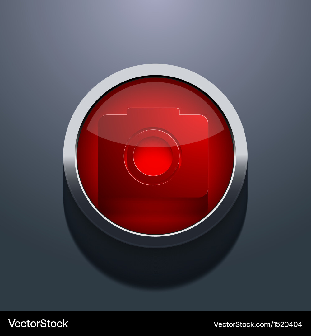 Red circle button eps10 Vector Image