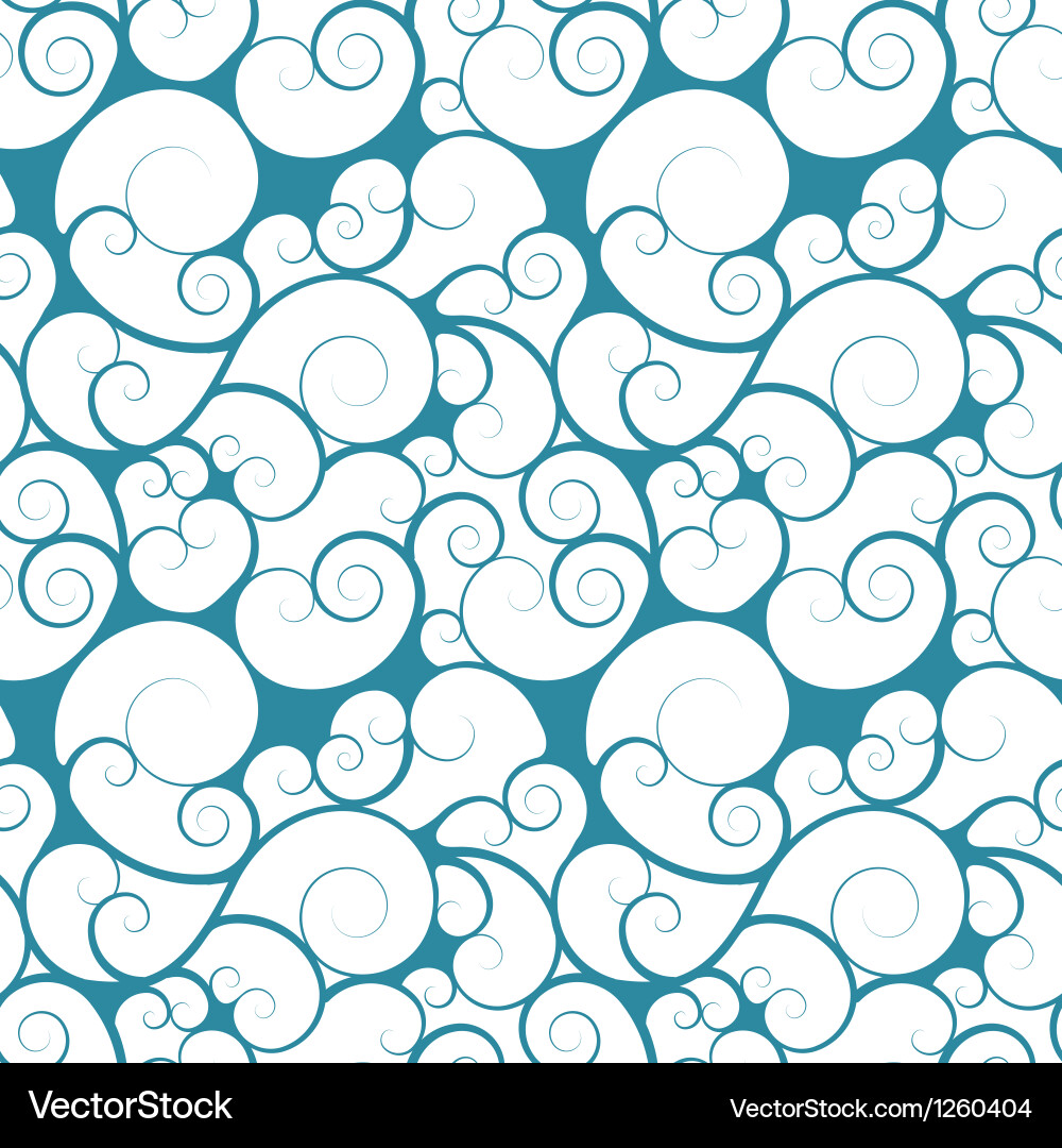 Seamless waves or curls pattern vector image
