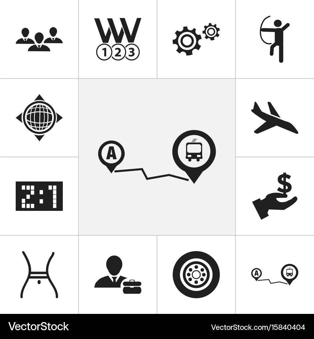Set of 12 editable complex icons includes symbols Vector Image