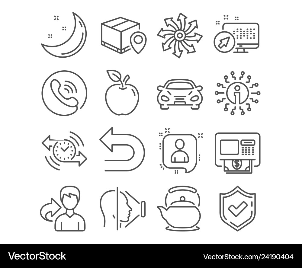 Set undo atm and parcel tracking icons versatile Set undo atm and parcel tracking icons versatile vector image
