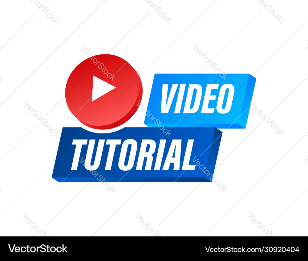 Video tutorials icon concept study and learning vector image