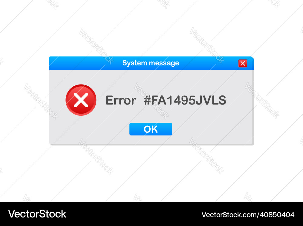 Vintage user interface critical error warning Vector Image