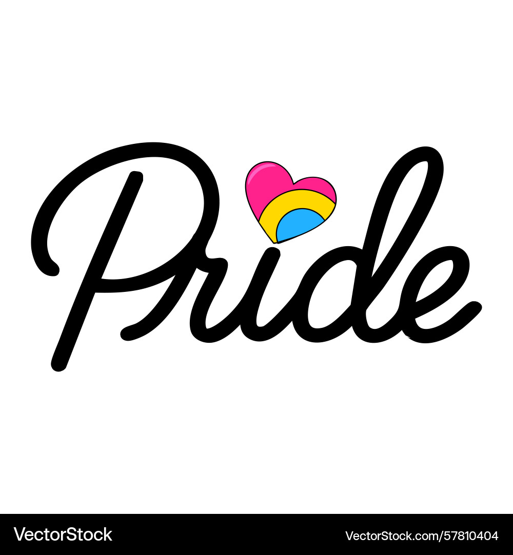 Word pride in a stylish script font featuring vector image