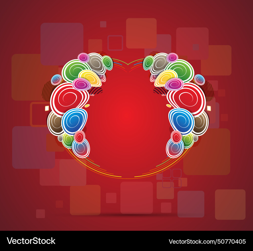 Abstract heart from color circles background Abstract heart from color circles background vector image