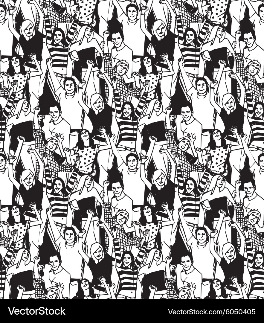 Active Crowd Celebration Pattern Vector Image